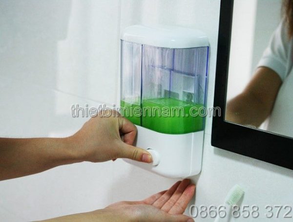 Bình đựng xà phòng rửa tay đôi bằng nhựa 2